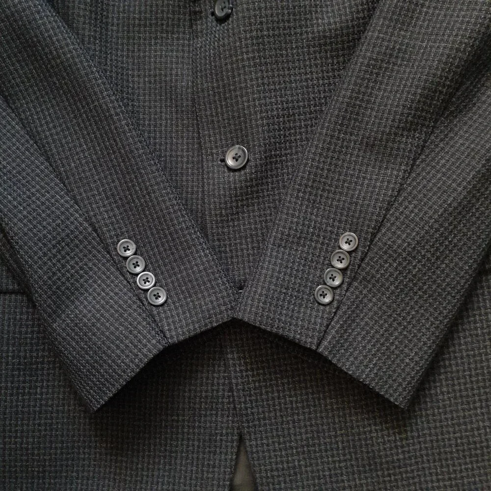 Oscar de la Renta Wool Tweed 3-Button Blazer Blue Size 44L